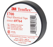 Tapes Temflex 1700 Black Vinyl Electrical Tape